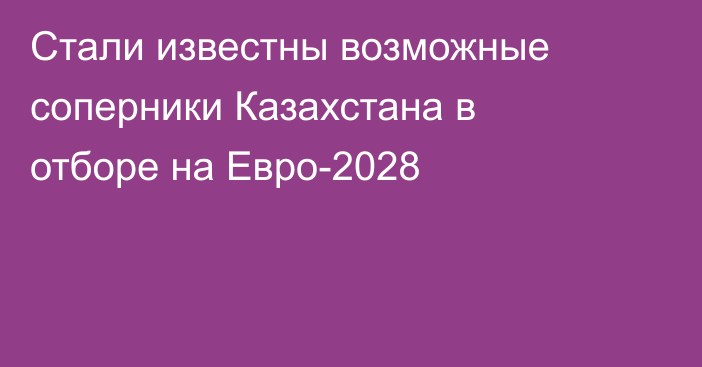 Стали известны возможные соперники Казахстана в отборе на Евро-2028