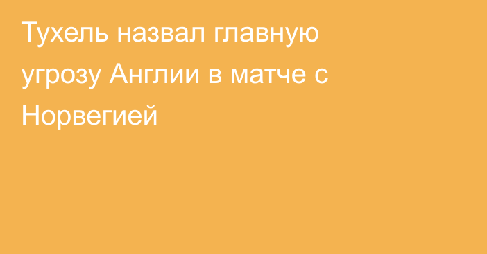 Тухель назвал главную угрозу Англии в матче с Норвегией