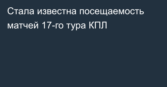 Стала известна посещаемость матчей 17-го тура КПЛ
