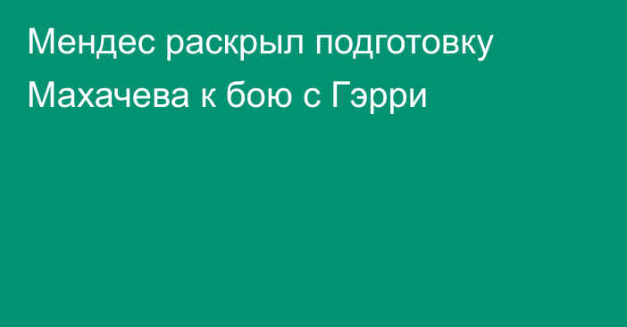 Мендес раскрыл подготовку Махачева к бою с Гэрри