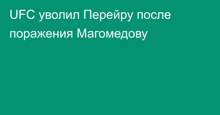 UFC уволил Перейру после поражения Магомедову