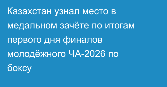 Казахстан узнал место в медальном зачёте по итогам первого дня финалов молодёжного ЧА-2026 по боксу