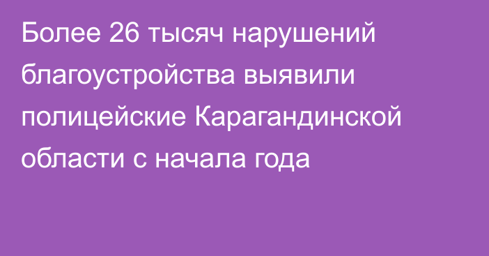 Более 26 тысяч нарушений благоустройства выявили полицейские Карагандинской области с начала года