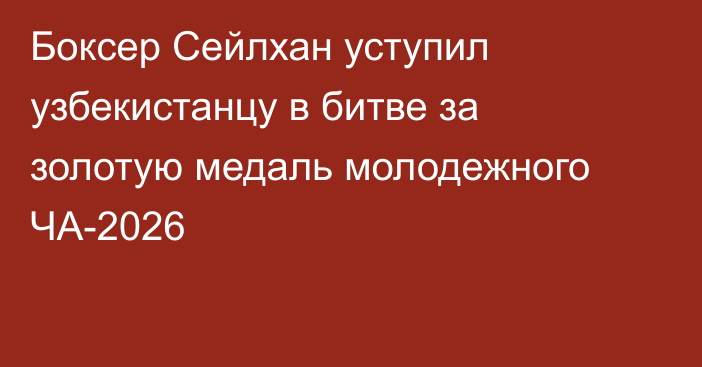 Боксер Сейлхан уступил узбекистанцу в битве за золотую медаль молодежного ЧА-2026