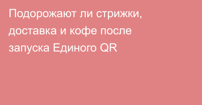 Подорожают ли стрижки, доставка и кофе после запуска Единого QR