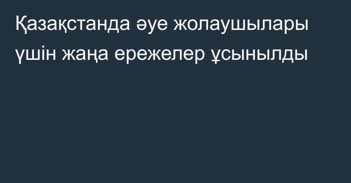 Қазақстанда әуе жолаушылары үшін жаңа ережелер ұсынылды