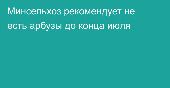 Минсельхоз рекомендует не есть арбузы до конца июля