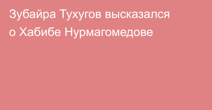 Зубайра Тухугов высказался о Хабибе Нурмагомедове