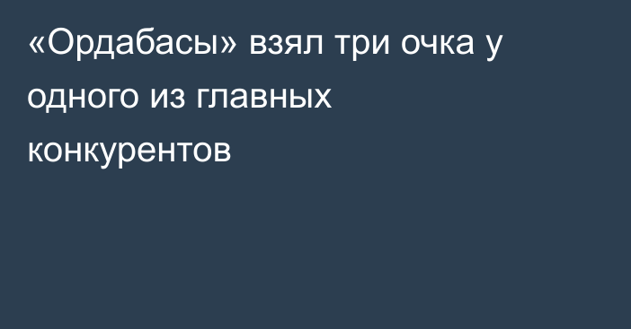 «Ордабасы» взял три очка у одного из главных конкурентов