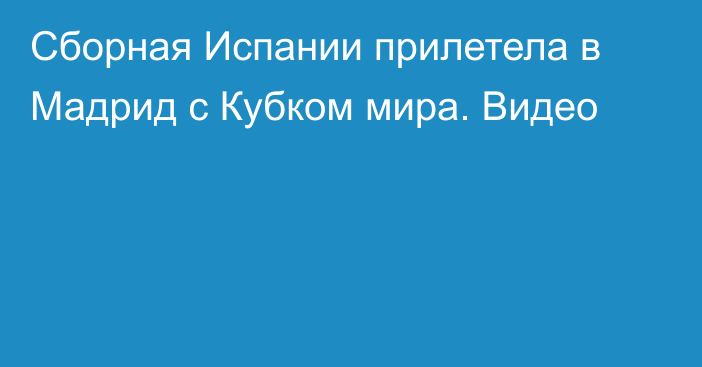 Сборная Испании прилетела в Мадрид с Кубком мира. Видео