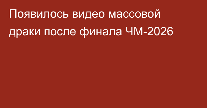 Появилось видео массовой драки после финала ЧМ-2026