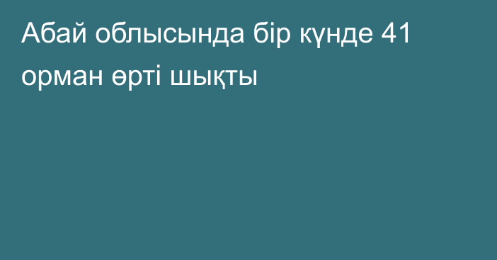 Абай облысында бір күнде 41 орман өрті шықты