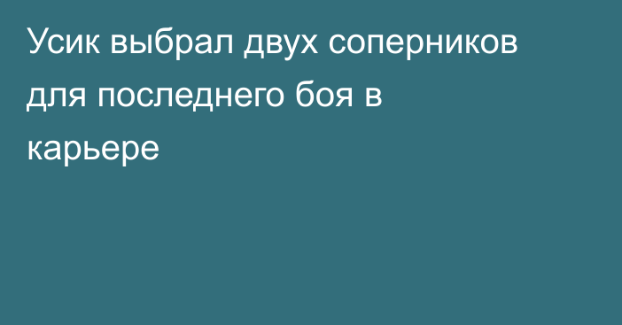 Усик выбрал двух соперников для последнего боя в карьере
