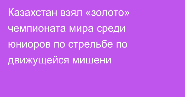 Казахстан взял «золото» чемпионата мира среди юниоров по стрельбе по движущейся мишени