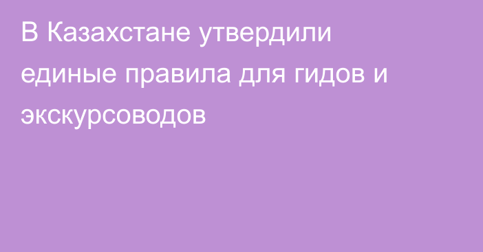 В Казахстане утвердили единые правила для гидов и экскурсоводов