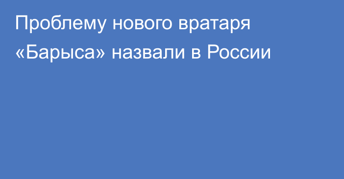 Проблему нового вратаря «Барыса» назвали в России