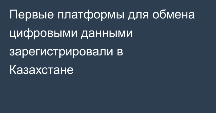 Первые платформы для обмена цифровыми данными зарегистрировали в Казахстане