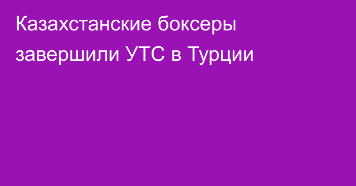 Казахстанские боксеры завершили УТС в Турции