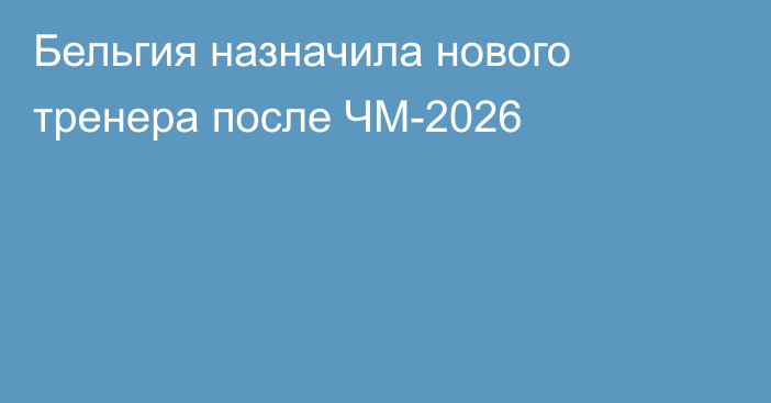 Бельгия назначила нового тренера после ЧМ-2026