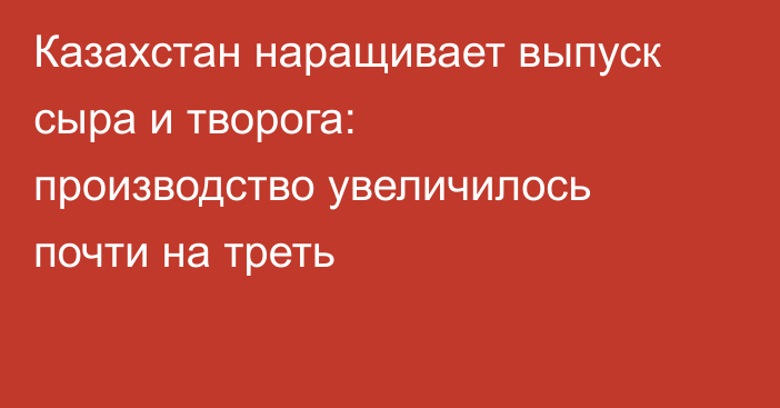 Казахстан наращивает выпуск сыра и творога: производство увеличилось почти на треть
