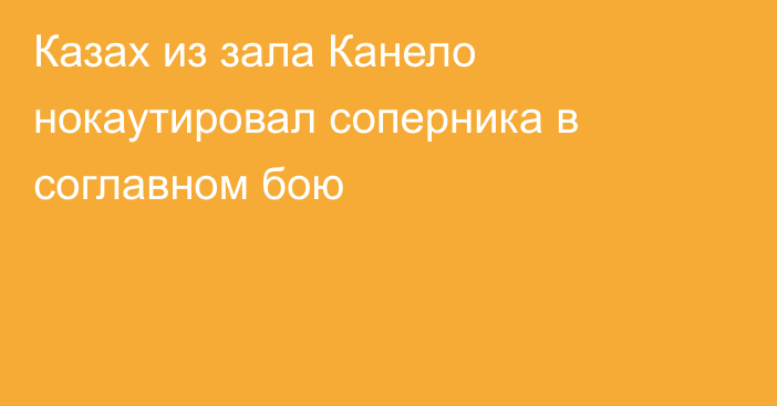 Казах из зала Канело нокаутировал соперника в соглавном бою