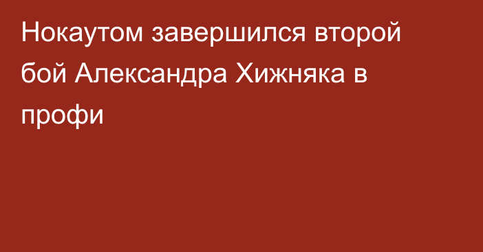 Нокаутом завершился второй бой Александра Хижняка в профи