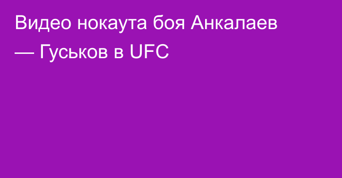Видео нокаута боя Анкалаев — Гуськов в UFC