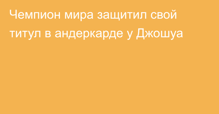 Чемпион мира защитил свой титул в андеркарде у Джошуа
