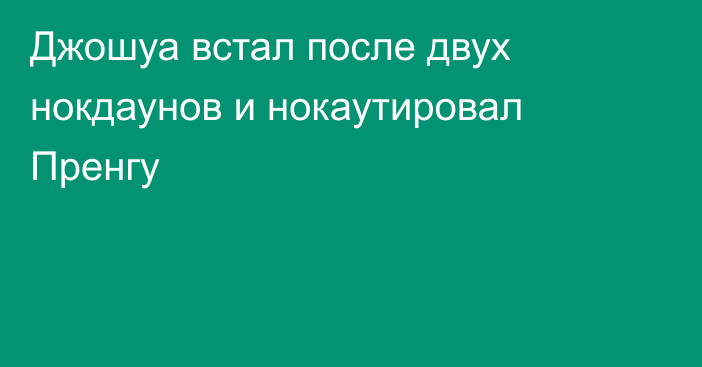 Джошуа встал после двух нокдаунов и нокаутировал Пренгу