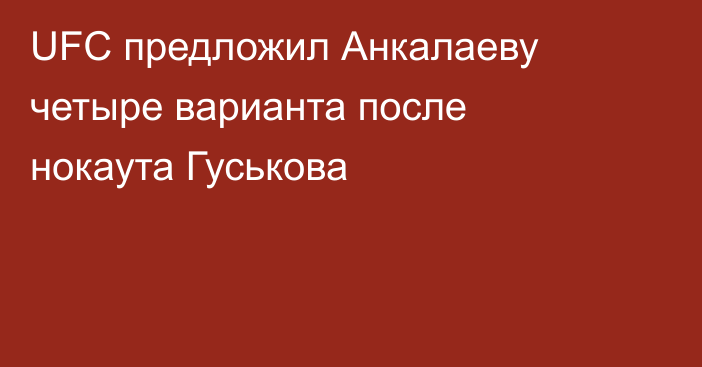 UFC предложил Анкалаеву четыре варианта после нокаута Гуськова