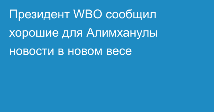 Президент WBO сообщил хорошие для Алимханулы новости в новом весе