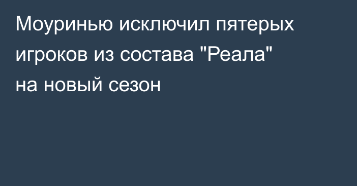 Моуринью исключил пятерых игроков из состава 
