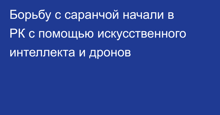 Борьбу с саранчой начали в РК с помощью искусственного интеллекта и дронов