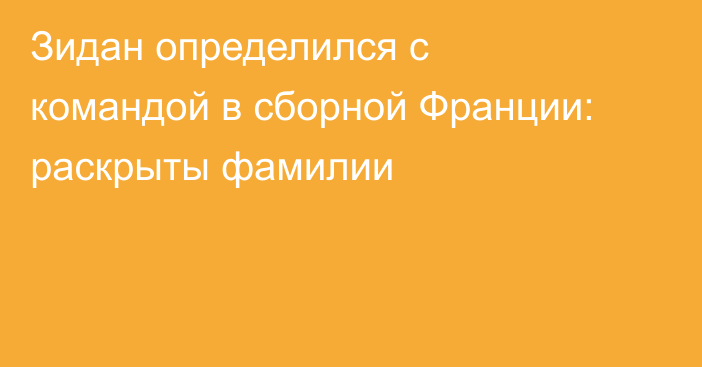 Зидан определился с командой в сборной Франции: раскрыты фамилии