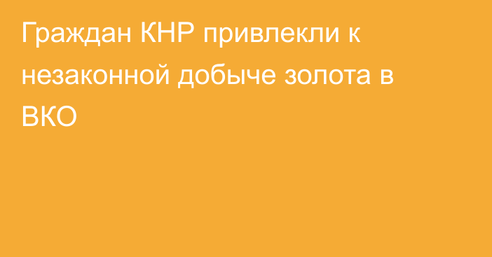 Граждан КНР привлекли к незаконной добыче золота в ВКО