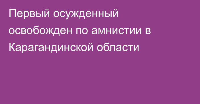 Первый осужденный освобожден по амнистии в Карагандинской области