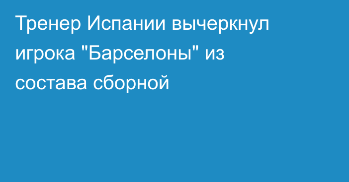 Тренер Испании вычеркнул игрока 