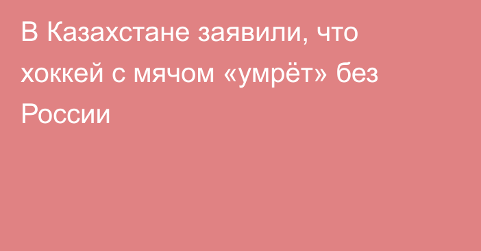 В Казахстане заявили, что хоккей с мячом «умрёт» без России