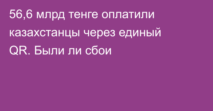 56,6 млрд тенге оплатили казахстанцы через единый QR. Были ли сбои