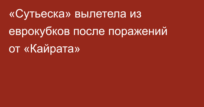 «Сутьеска» вылетела из еврокубков после поражений от «Кайрата»