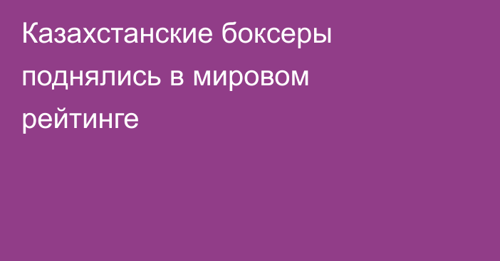 Казахстанские боксеры поднялись в мировом рейтинге
