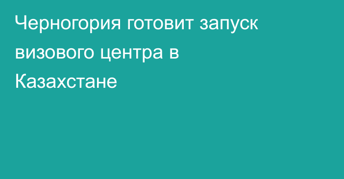 Черногория готовит запуск визового центра в Казахстане
