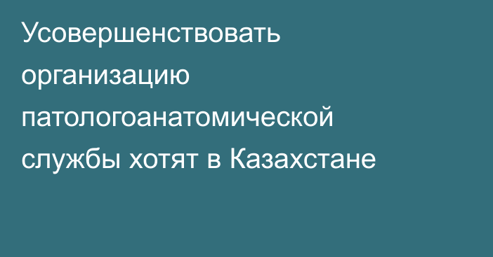 Усовершенствовать организацию патологоанатомической службы хотят в Казахстане