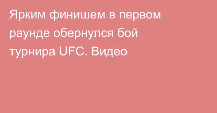 Ярким финишем в первом раунде обернулся бой турнира UFC. Видео