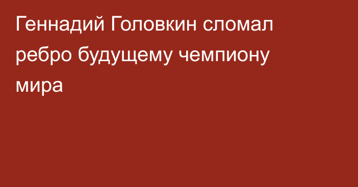 Геннадий Головкин сломал ребро будущему чемпиону мира
