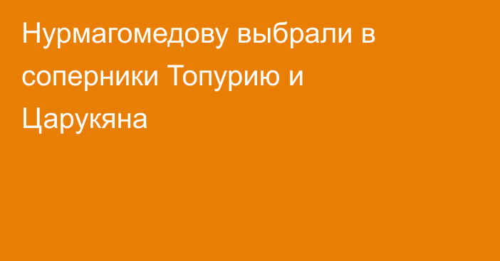 Нурмагомедову выбрали в соперники Топурию и Царукяна