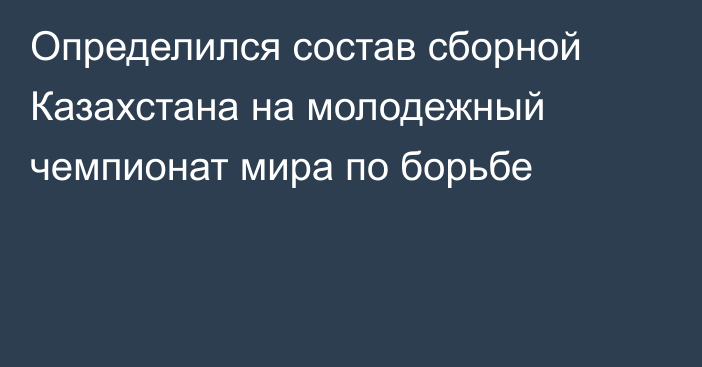 Определился состав сборной Казахстана на молодежный чемпионат мира по борьбе
