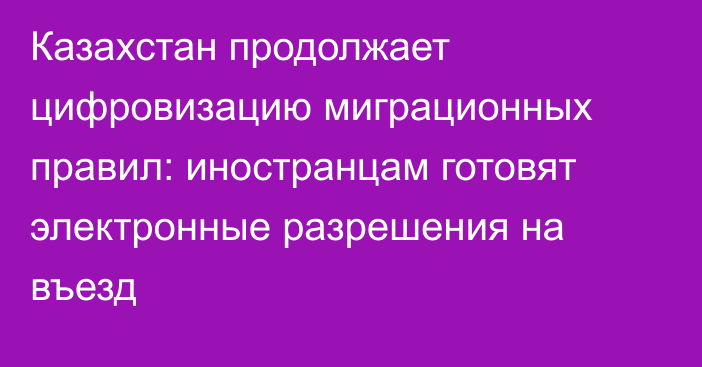 Казахстан продолжает цифровизацию миграционных правил: иностранцам готовят электронные разрешения на въезд