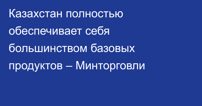 Казахстан полностью обеспечивает себя большинством базовых продуктов – Минторговли
