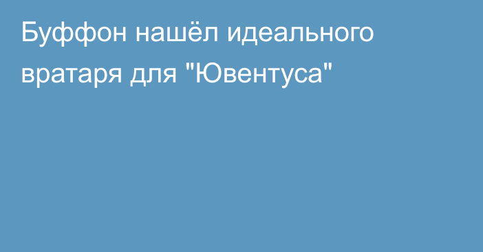 Буффон нашёл идеального вратаря для 